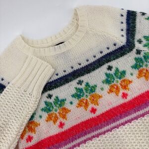 American‎ Eagle S Jeggings Sweater Womens Fair Isle Multicolor Knit Oversized